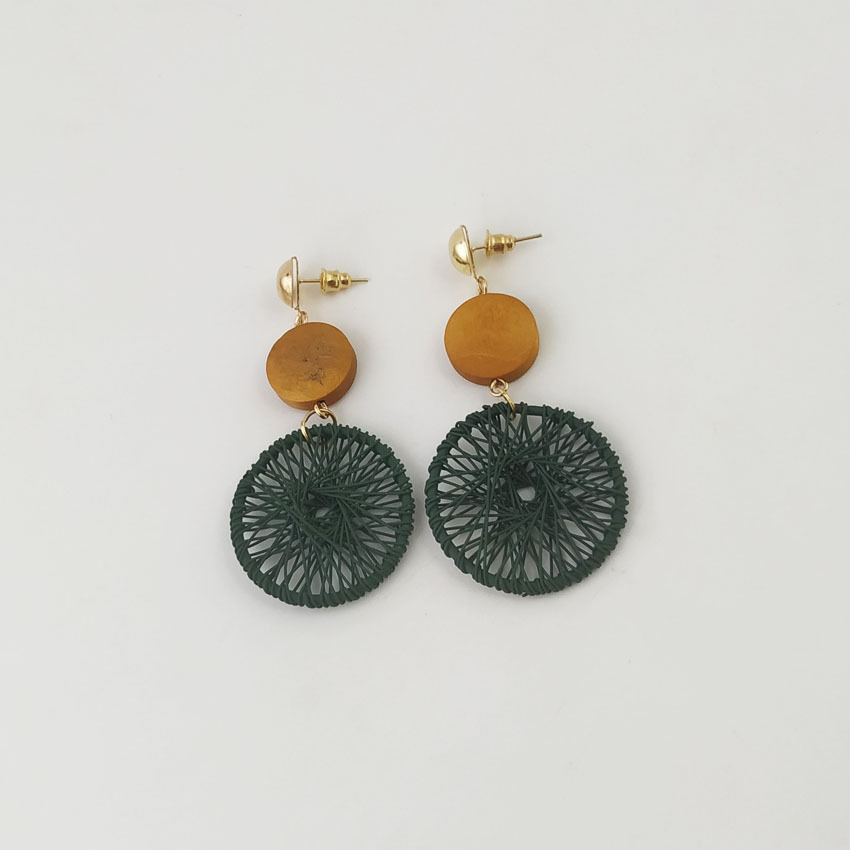 Circle Hollow Weave Net Drop Earring Women Fashion Jewelry Gift Drop & Dangle