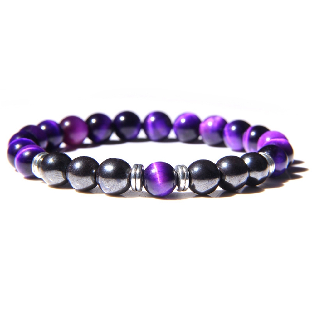Lava Couples Bracelet for Women Men - 8mm Natural Bead Couples Bracelet for Couples Stress Relief Yoga Bracelet Lava Rock Elastic His and Hers Bracele