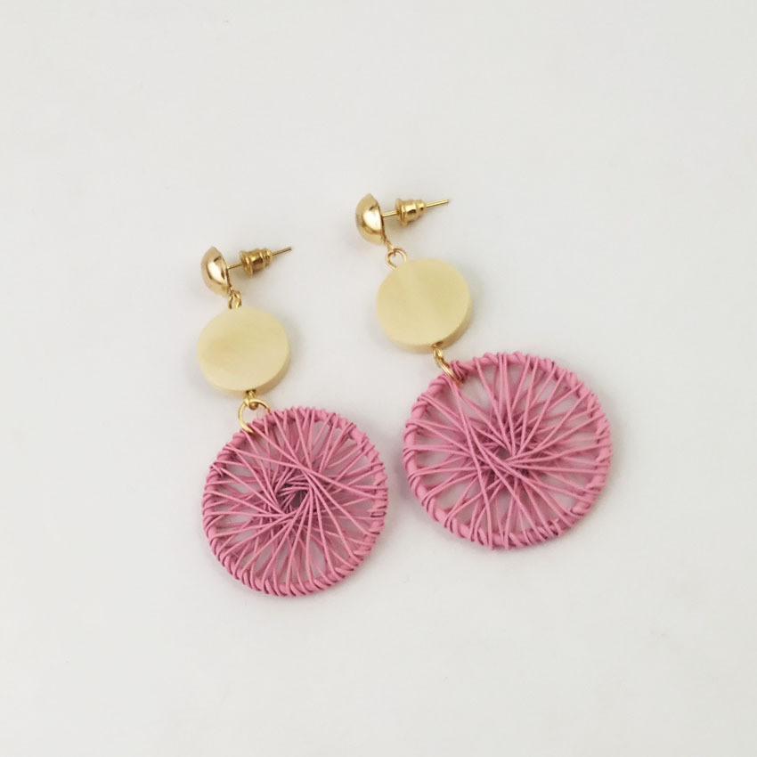 Circle Hollow Weave Net Drop Earring Women Fashion Jewelry Gift Drop & Dangle
