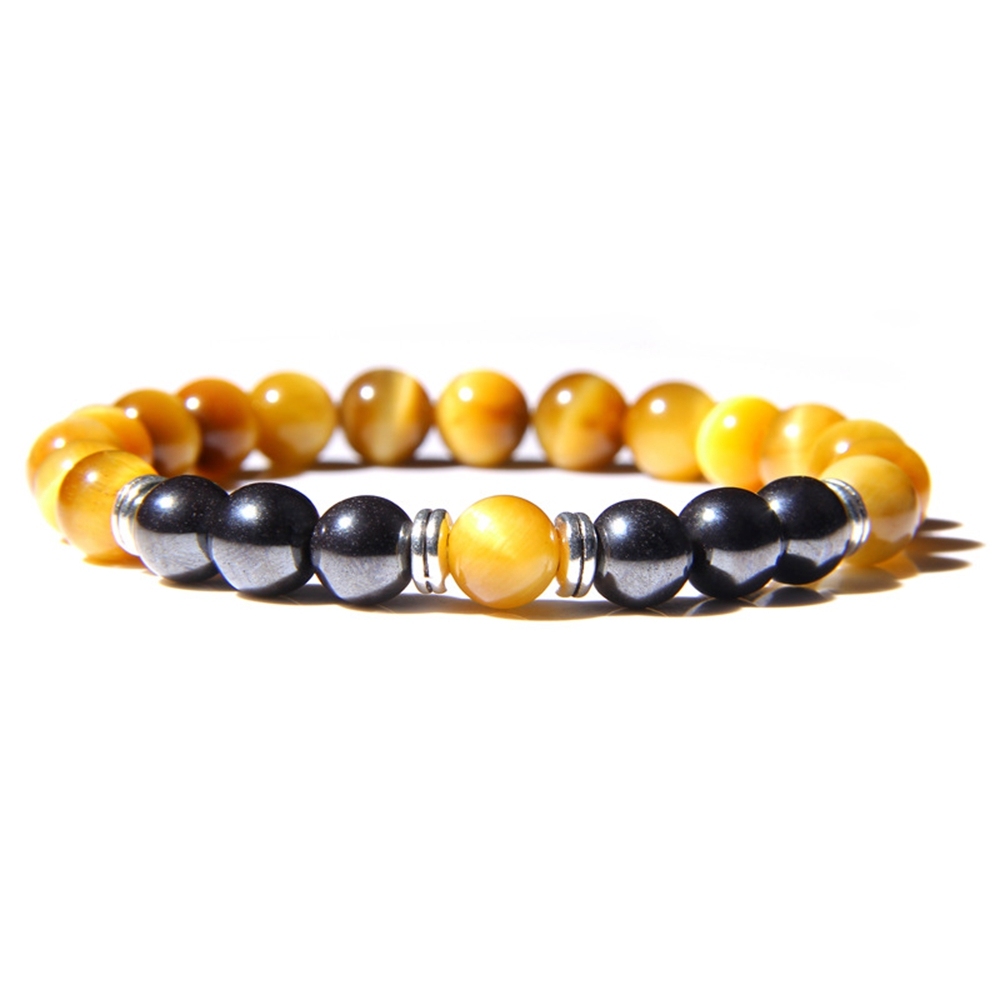 Lava Couples Bracelet for Women Men - 8mm Natural Bead Couples Bracelet for Couples Stress Relief Yoga Bracelet Lava Rock Elastic His and Hers Bracele