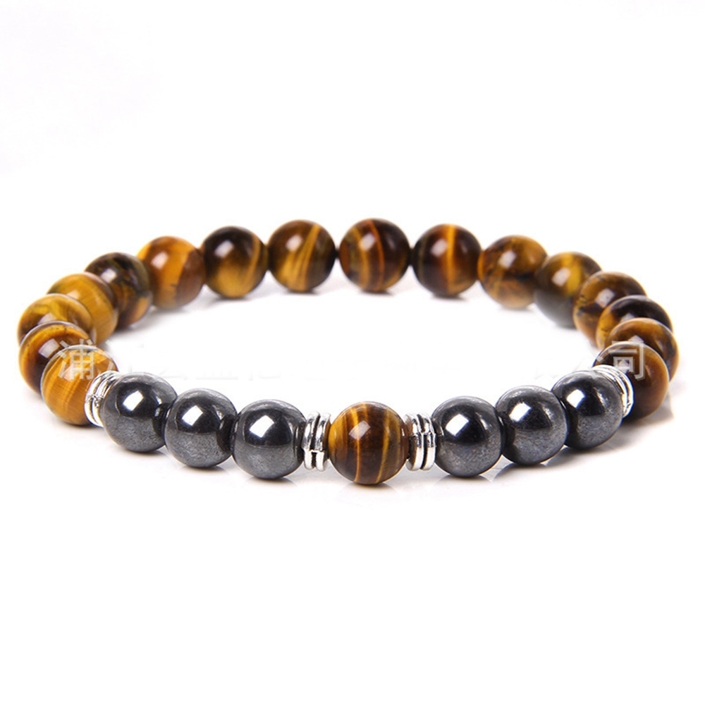 Lava Couples Bracelet for Women Men - 8mm Natural Bead Couples Bracelet for Couples Stress Relief Yoga Bracelet Lava Rock Elastic His and Hers Bracele