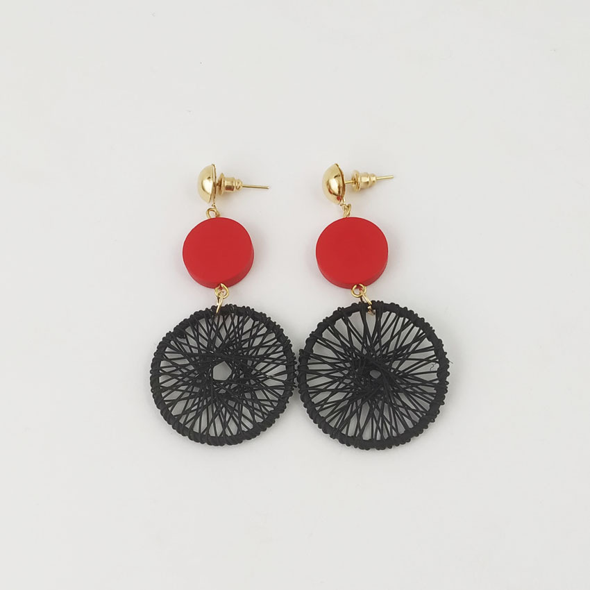 Circle Hollow Weave Net Drop Earring Women Fashion Jewelry Gift Drop & Dangle