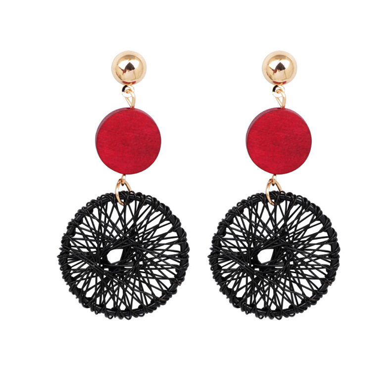 Circle Hollow Weave Net Drop Earring Women Fashion Jewelry Gift Drop & Dangle