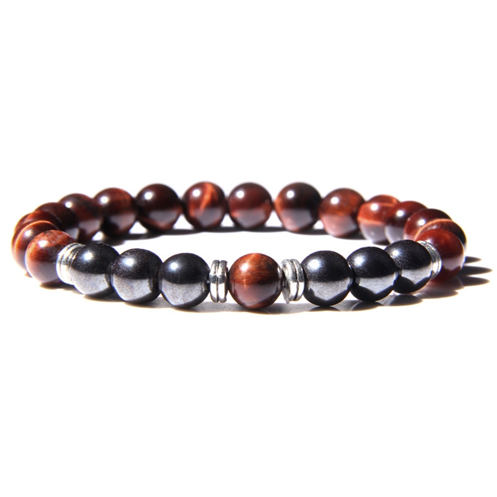 Lava Couples Bracelet for Women Men - 8mm Natural Bead Couples Bracelet for Couples Stress Relief Yoga Bracelet Lava Rock Elastic His and Hers Bracele