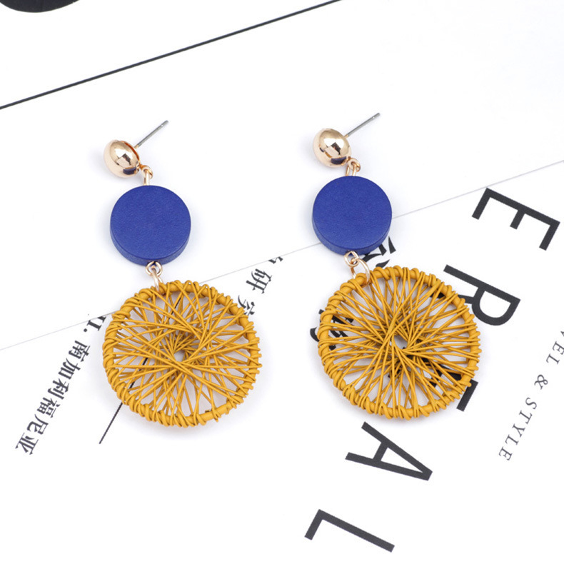 Circle Hollow Weave Net Drop Earring Women Fashion Jewelry Gift Drop & Dangle
