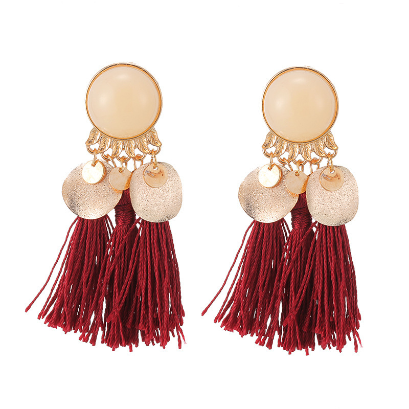 Colorful Layered Tassel Earrings Simple Bohemian Tier Big Dangle Drop Earrings for Women girls