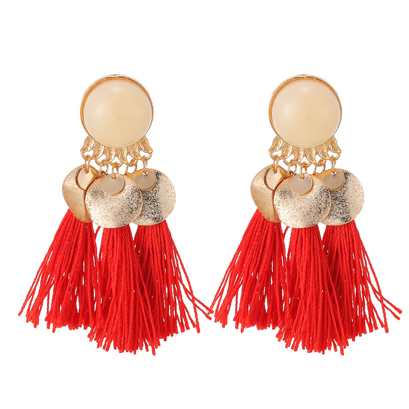 Colorful Layered Tassel Earrings Simple Bohemian Tier Big Dangle Drop Earrings for Women girls