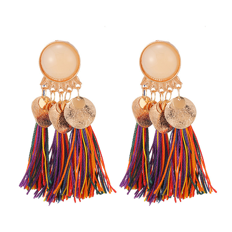 Colorful Layered Tassel Earrings Simple Bohemian Tier Big Dangle Drop Earrings for Women girls
