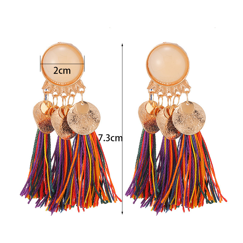 Colorful Layered Tassel Earrings Simple Bohemian Tier Big Dangle Drop Earrings for Women girls