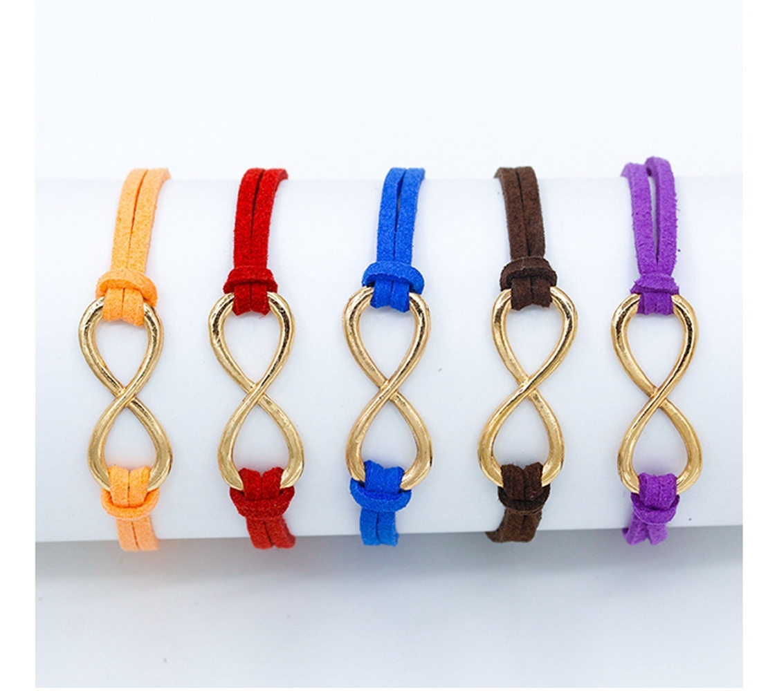 Mens Womens Couples Stainless Steel Infinity 8 Symbol Leather Bracelet,Fit for 6-8.1Inch Bracelet