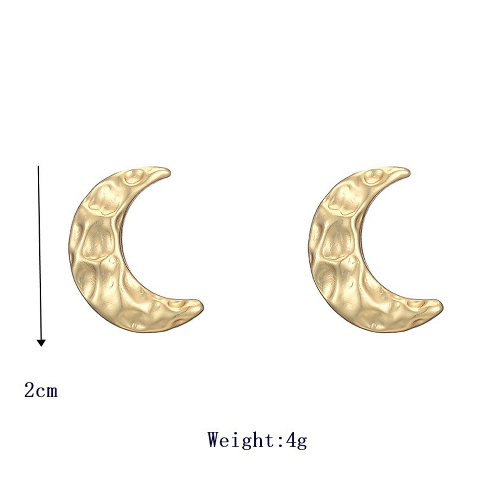 Gold / Silver Geomotry Crescent Moon Stud Earrings for Women Girls