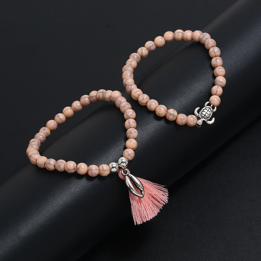 Boho Beaded Bracelets for Women Girls Adjustable Charm Stretch Stack Strand Bangle Bracelets Set 4PCS/LOT