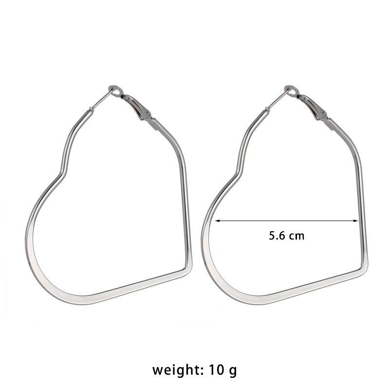 Geomotry Heart Hoop Earring Drop Dangle Heart Triangle Round Square Hexagon Shape