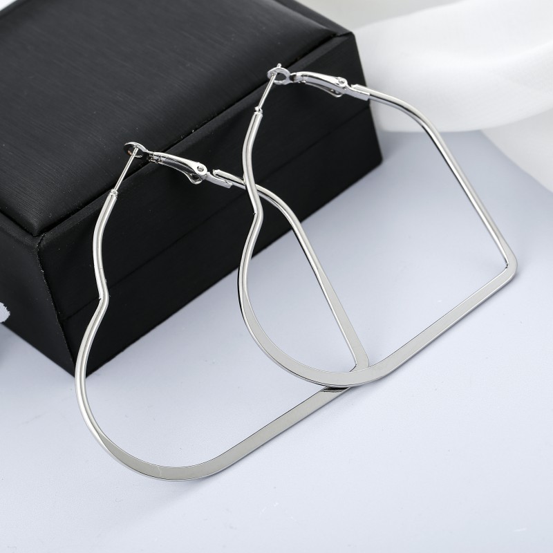 Geomotry Heart Hoop Earring Drop Dangle Heart Triangle Round Square Hexagon Shape