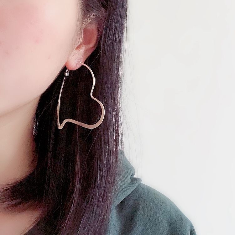 Geomotry Heart Hoop Earring Drop Dangle Heart Triangle Round Square Hexagon Shape