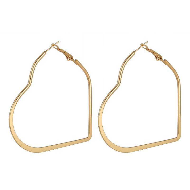 Geomotry Heart Hoop Earring Drop Dangle Heart Triangle Round Square Hexagon Shape