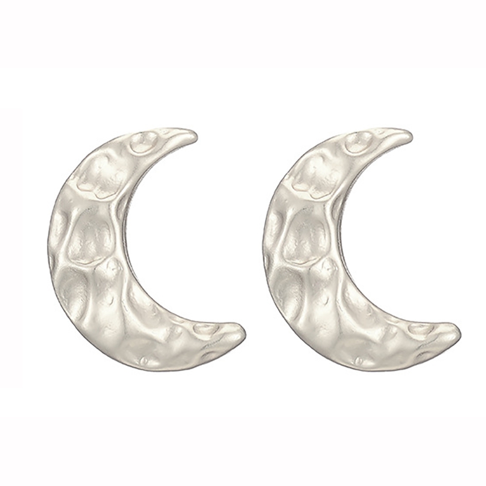 Gold / Silver Geomotry Crescent Moon Stud Earrings for Women Girls