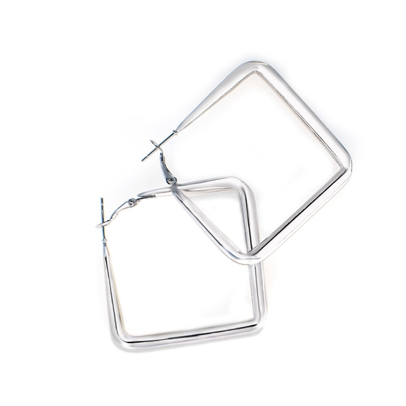 Geomotry Heart Hoop Earring Drop Dangle Heart Triangle Round Square Hexagon Shape