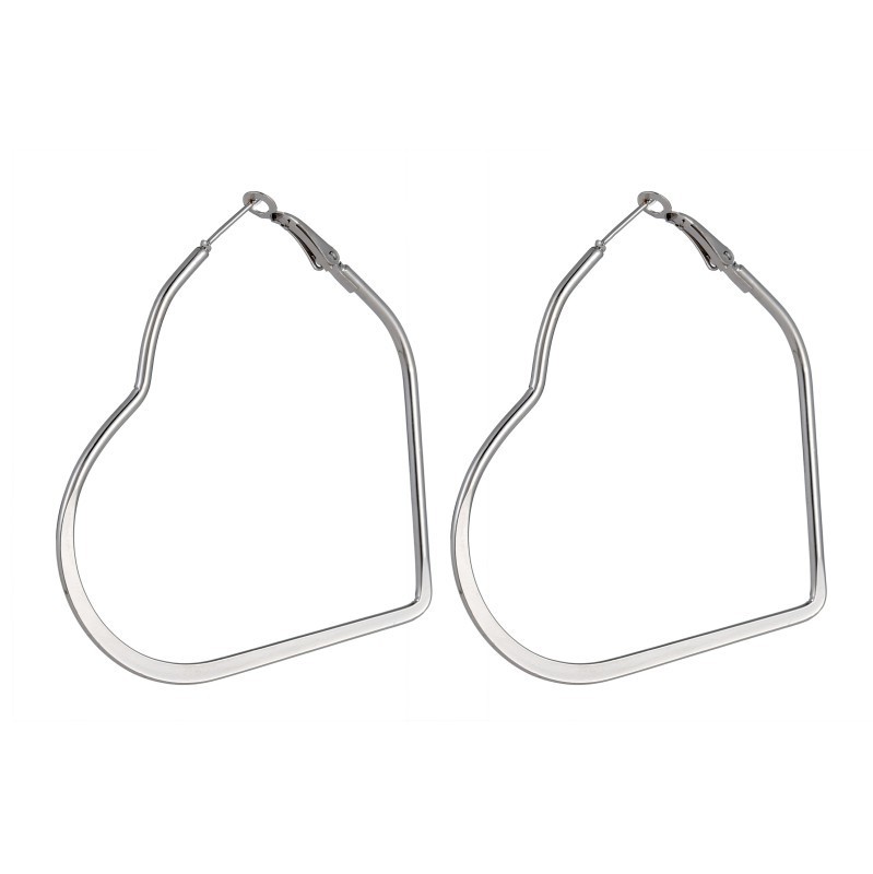Geomotry Heart Hoop Earring Drop Dangle Heart Triangle Round Square Hexagon Shape