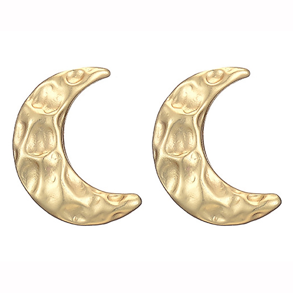 Gold / Silver Geomotry Crescent Moon Stud Earrings for Women Girls