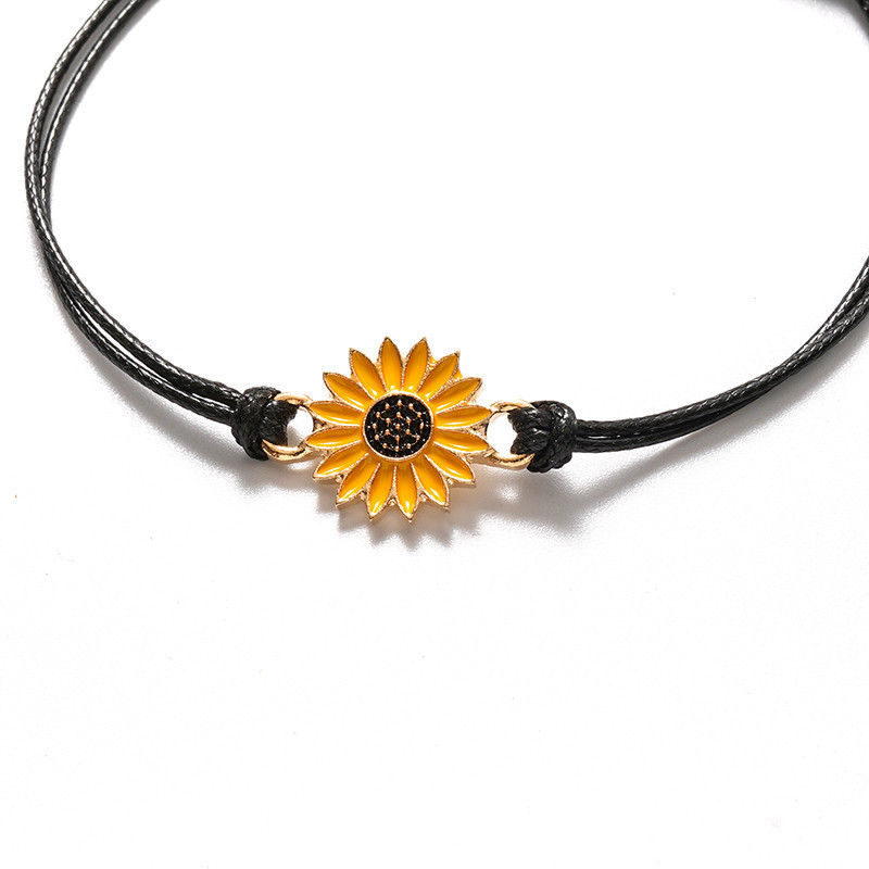 Sunflower Pinky Promise Bracelets Best Friend Long Distance Friendship Gifts for Women Teen Girls