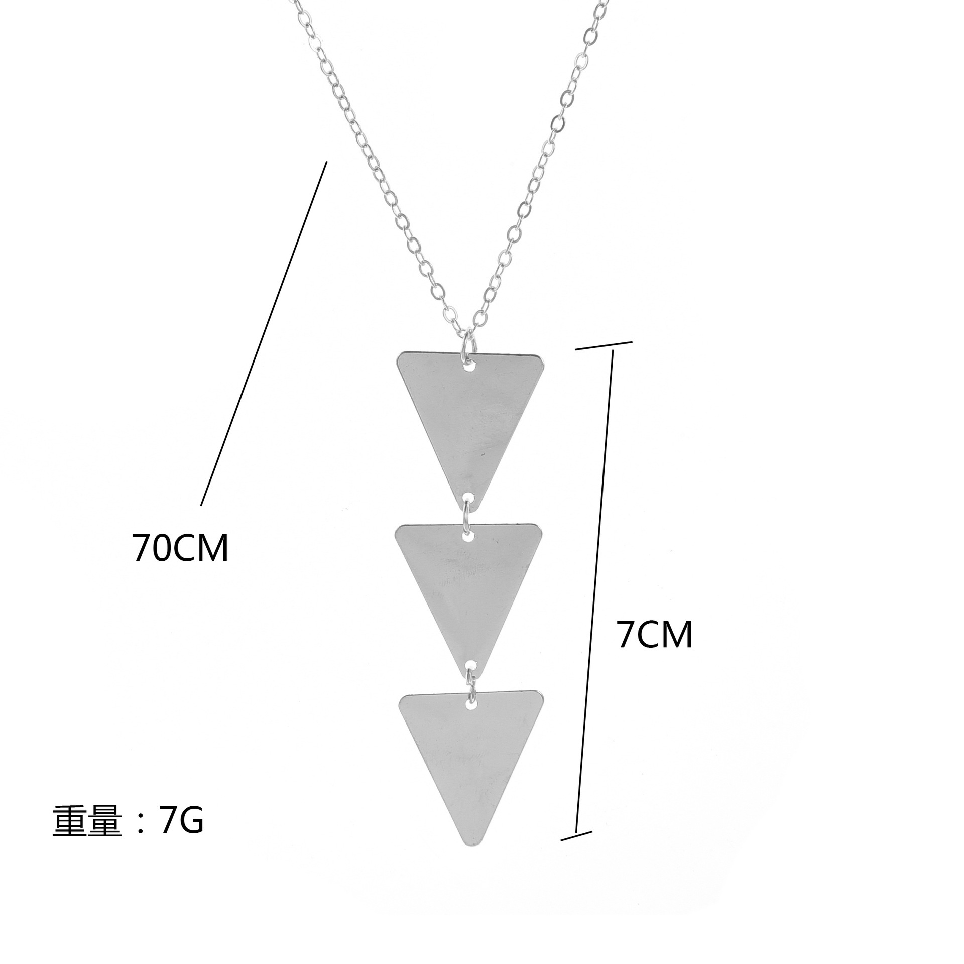 Long Pendant Necklace for Women Simple Three Triangle Geometric Sweater Necklace Charm Necklace Set Punk Jewelry