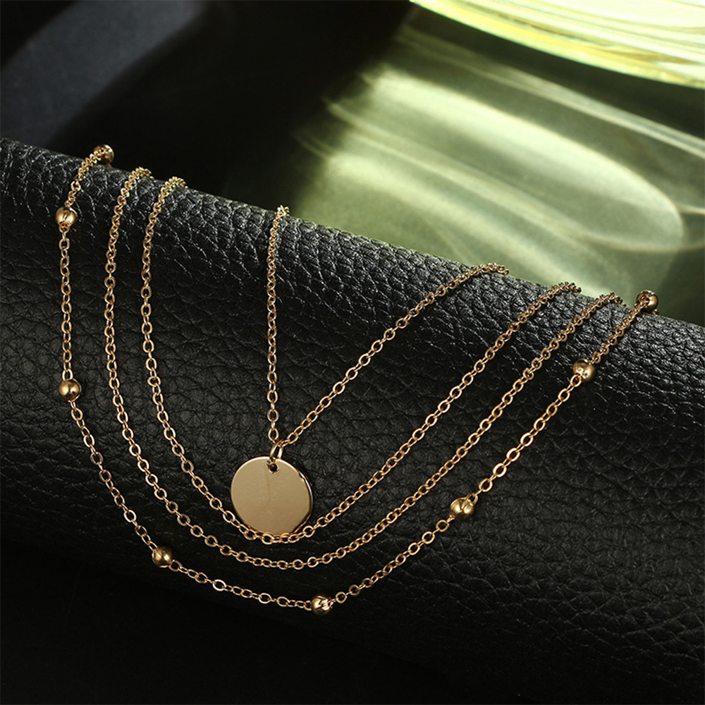 Dainty Disc Chokers Necklace Layered Circle Necklace Bar Y Pendant Necklace