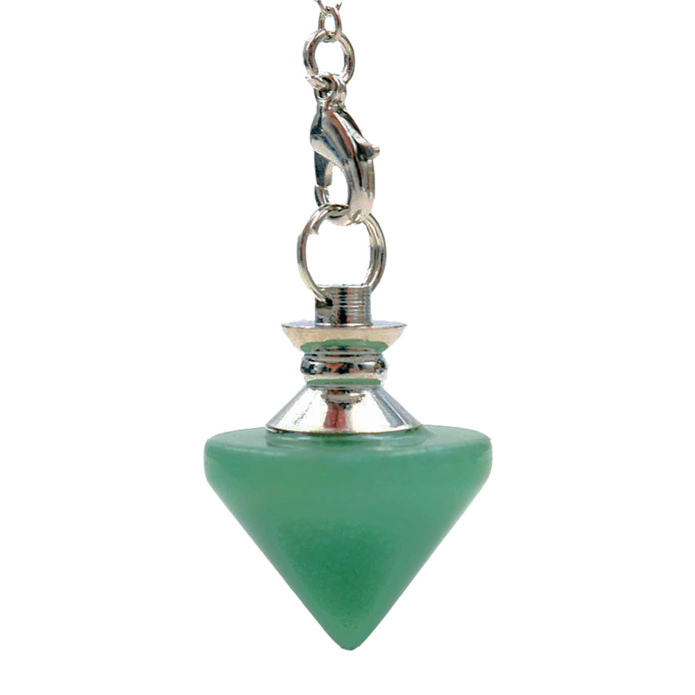 Natural Gemstone Healing Crystal Pendulum for Dowsing Divination Pointed Cone Reiki Chakra Quartz Stone Pendulum Pendant with Chain