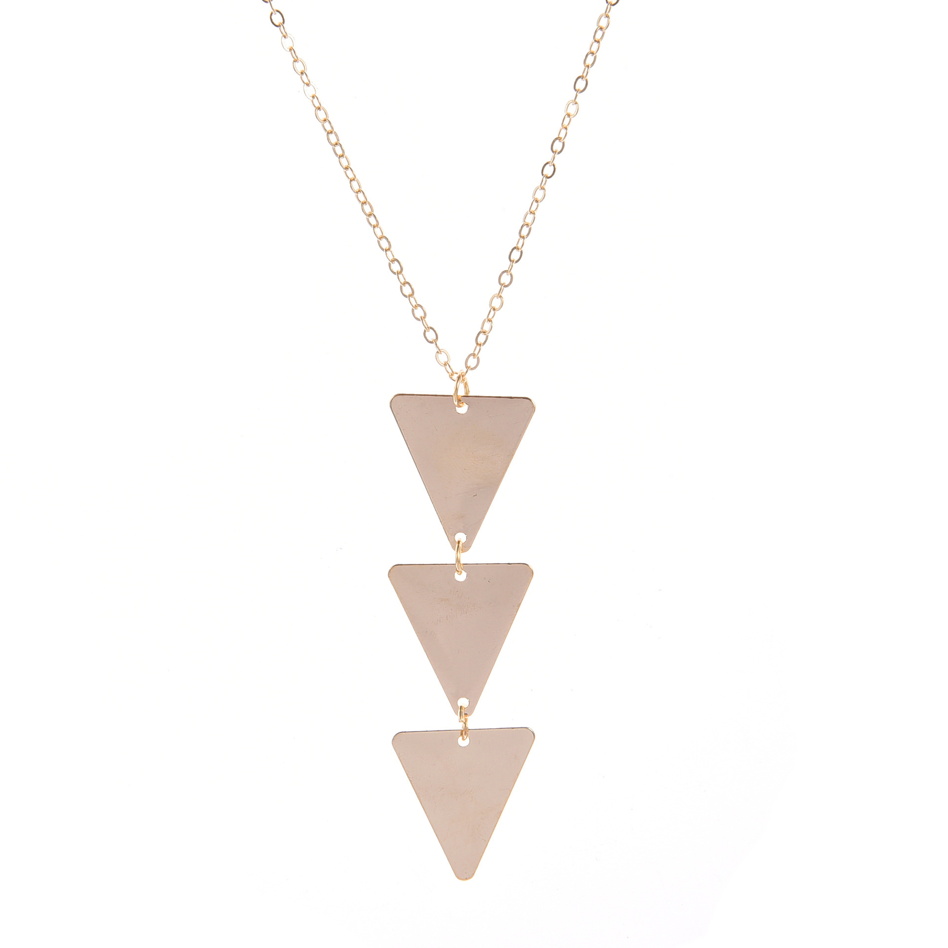 Long Pendant Necklace for Women Simple Three Triangle Geometric Sweater Necklace Charm Necklace Set Punk Jewelry