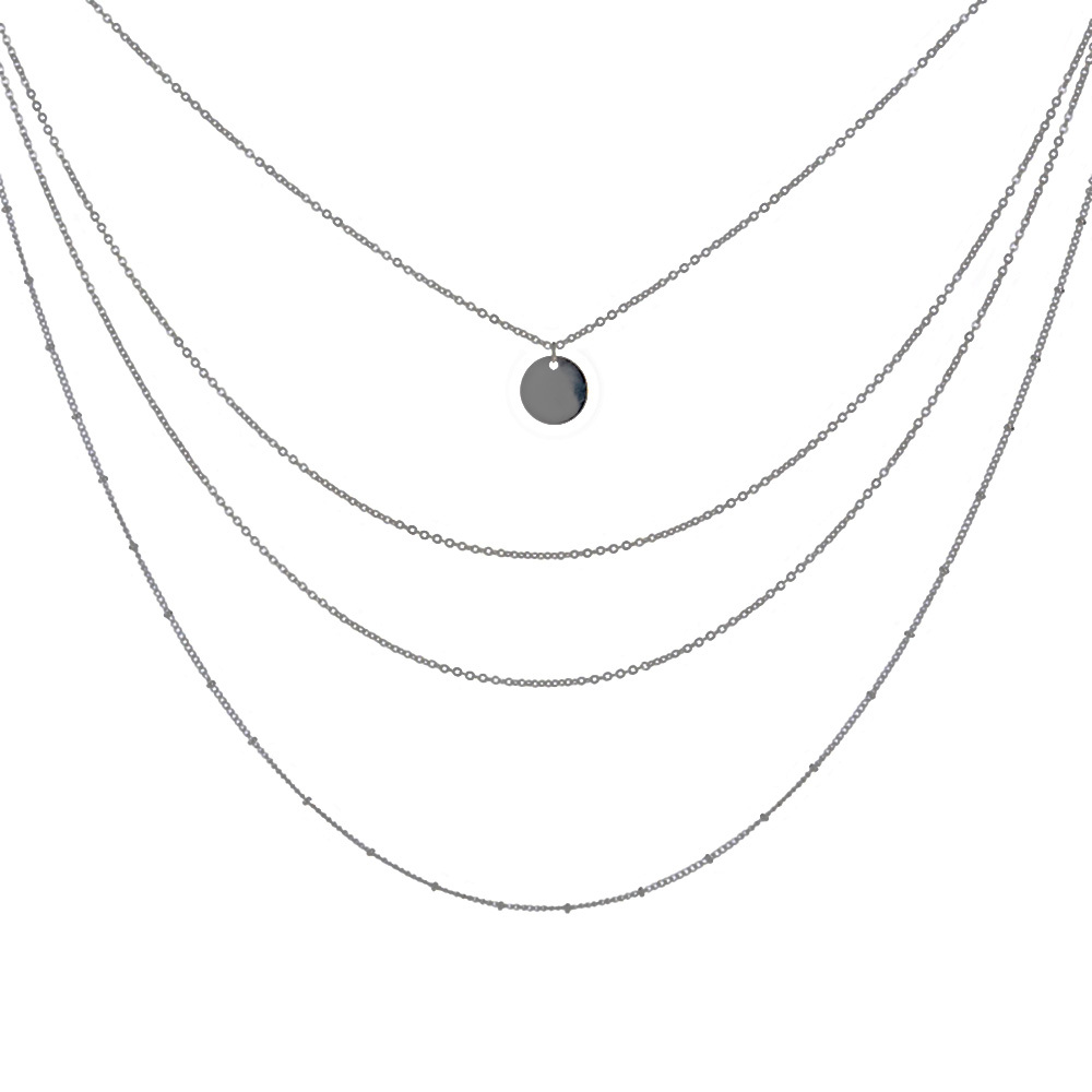 Dainty Disc Chokers Necklace Layered Circle Necklace Bar Y Pendant Necklace