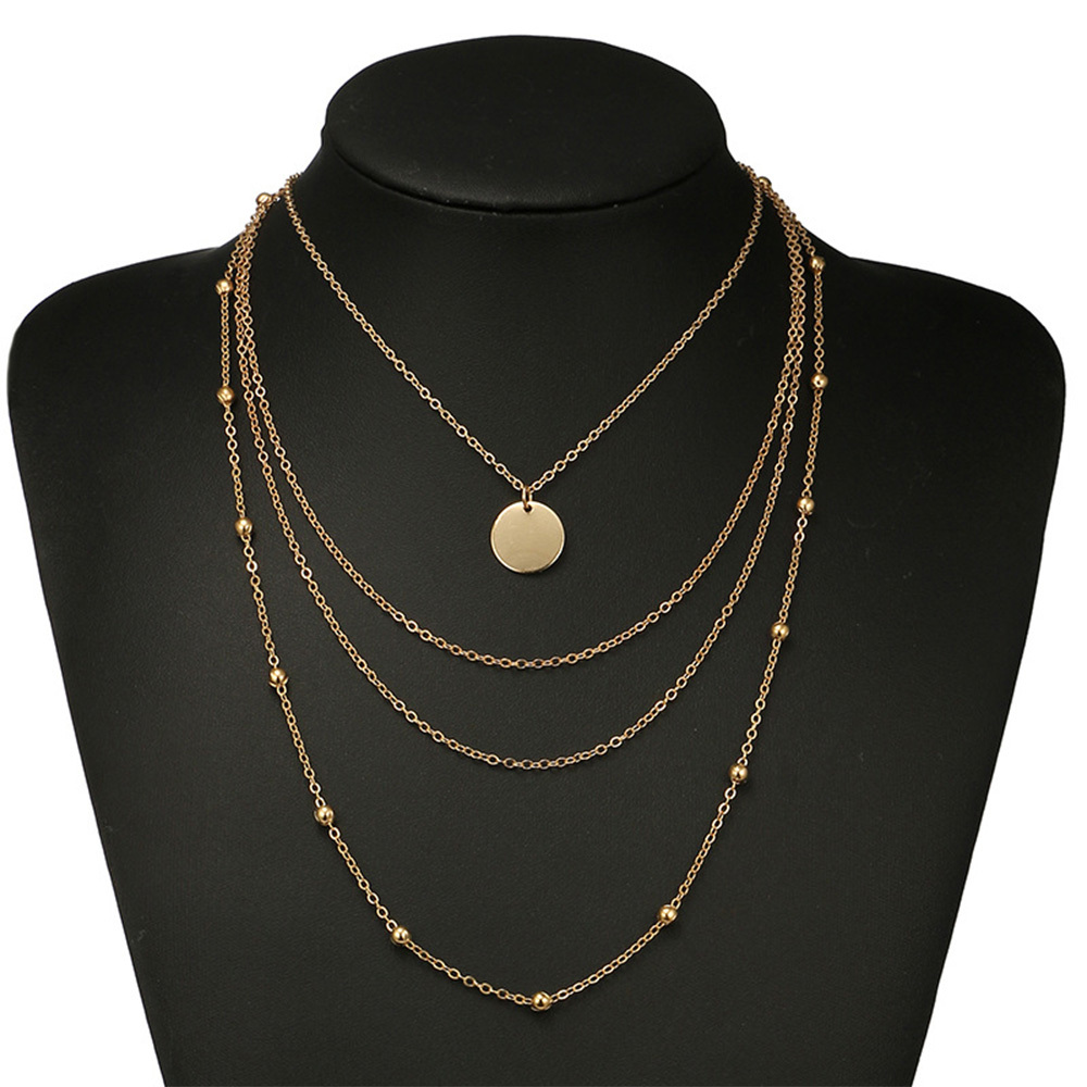 Dainty Disc Chokers Necklace Layered Circle Necklace Bar Y Pendant Necklace