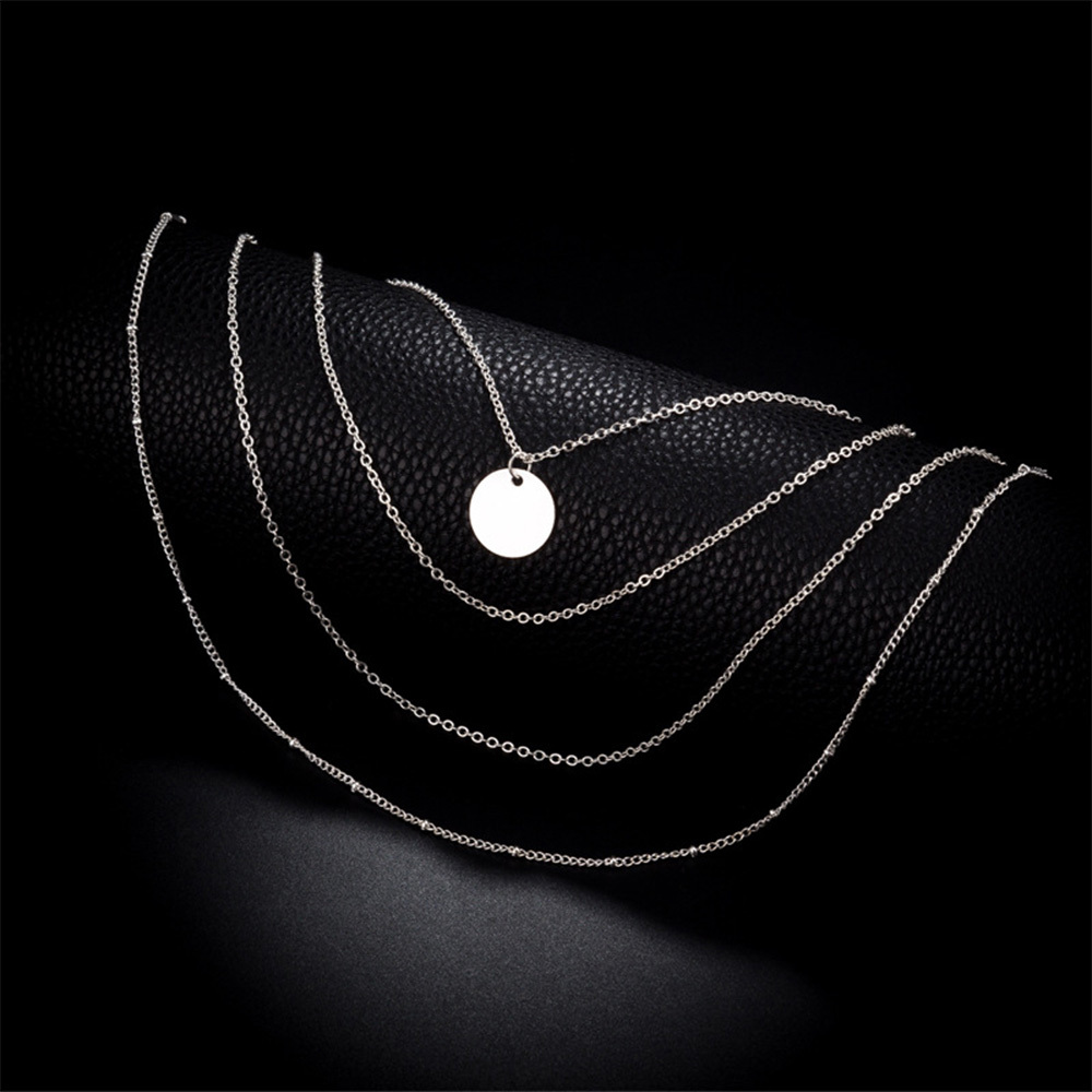 Dainty Disc Chokers Necklace Layered Circle Necklace Bar Y Pendant Necklace