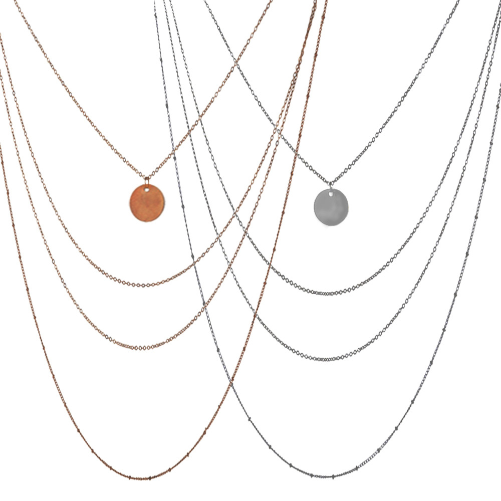 Dainty Disc Chokers Necklace Layered Circle Necklace Bar Y Pendant Necklace