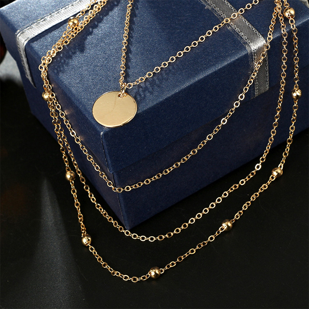 Dainty Disc Chokers Necklace Layered Circle Necklace Bar Y Pendant Necklace