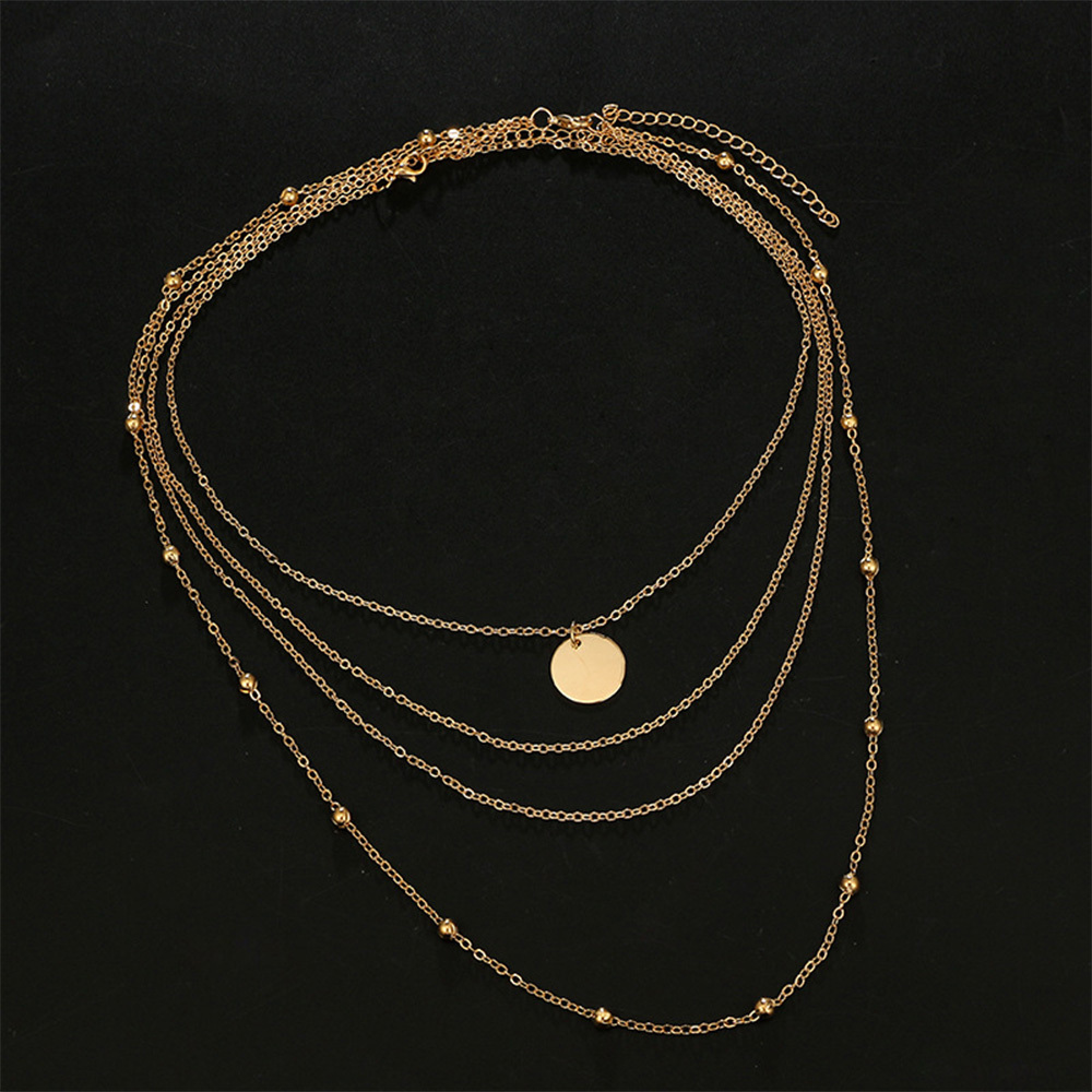 Dainty Disc Chokers Necklace Layered Circle Necklace Bar Y Pendant Necklace