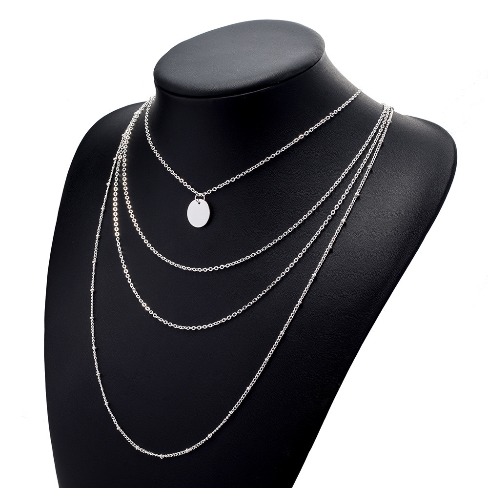 Dainty Disc Chokers Necklace Layered Circle Necklace Bar Y Pendant Necklace