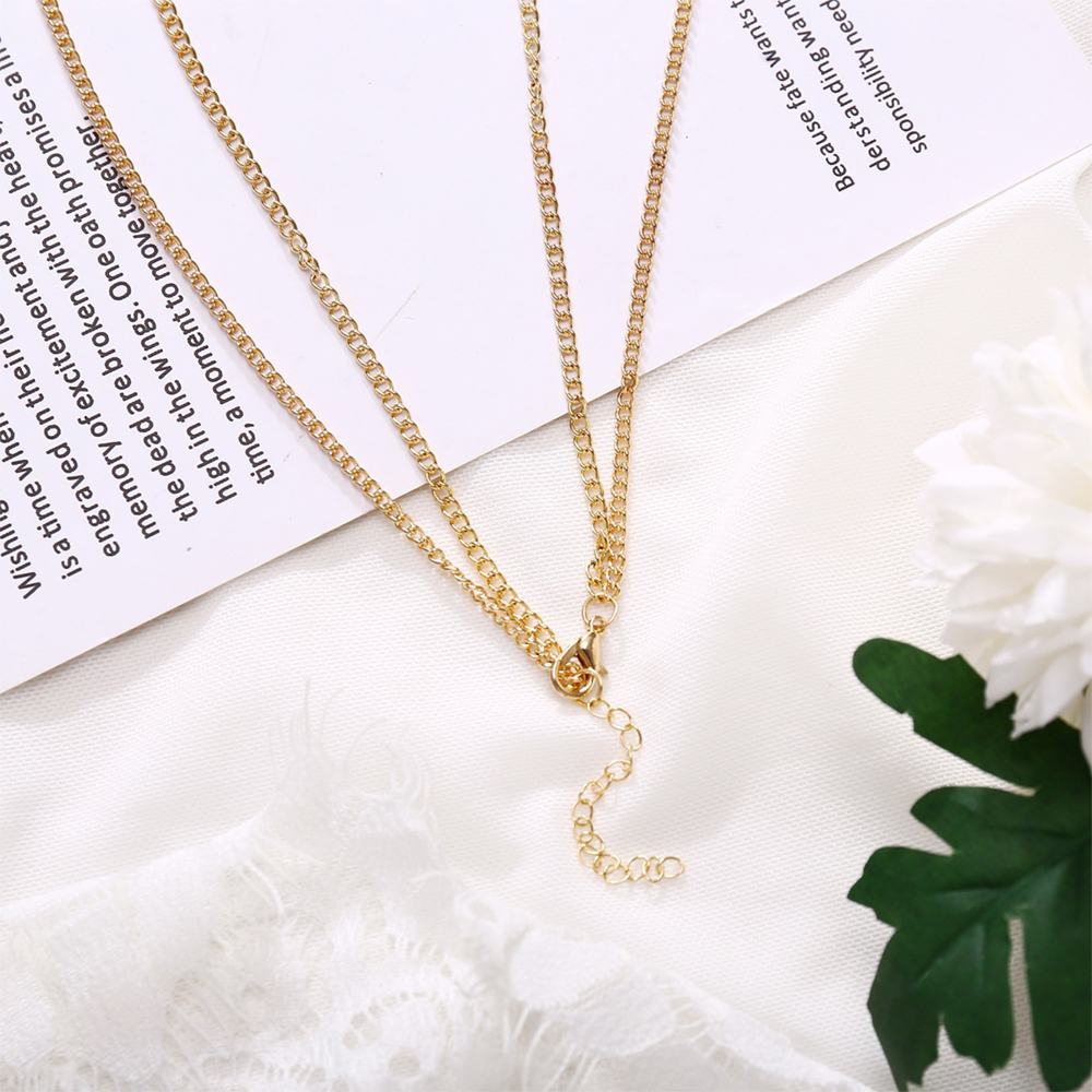 Multi-Layer Disc Horn Necklace Pendant Vintage Clavicle Chain Half Moon Sun Pendant Necklace Choker for Women Girls