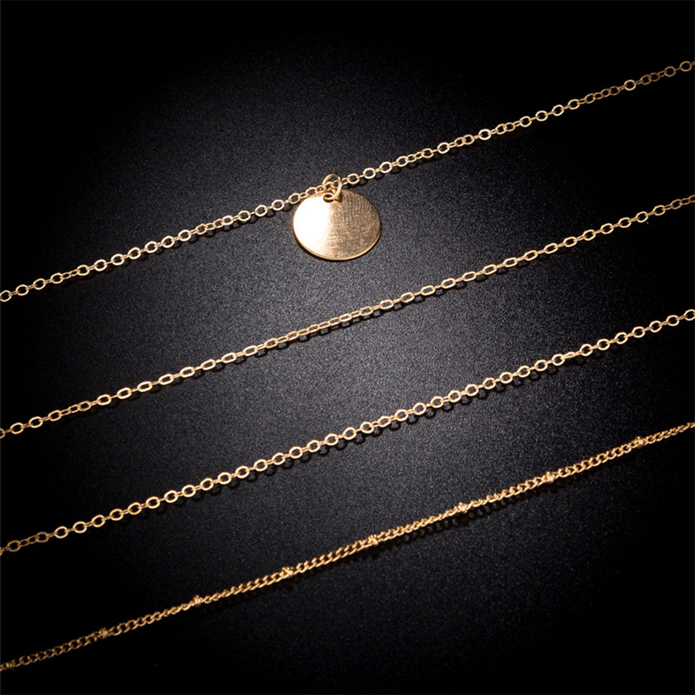 Dainty Disc Chokers Necklace Layered Circle Necklace Bar Y Pendant Necklace