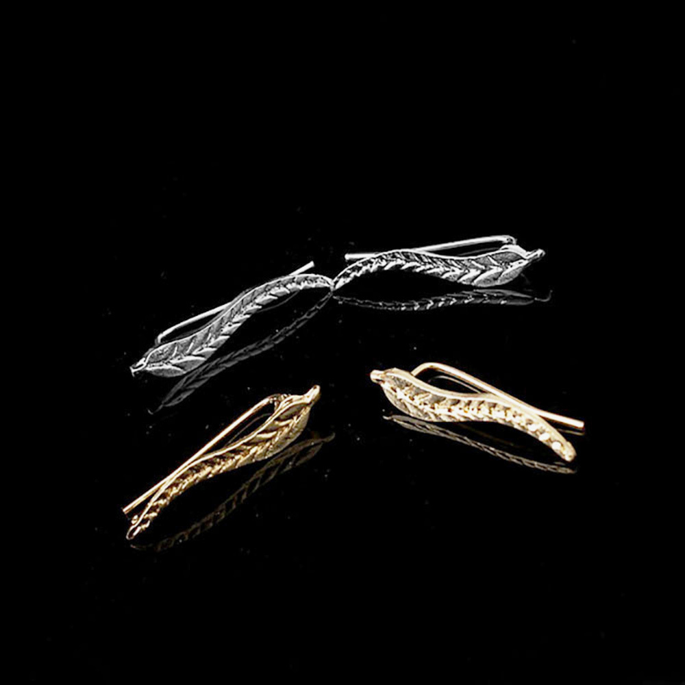 Gold Stud Earrings Dainty Leaf Earrings Charm Minimal Earrings Jewelry for Women and Girls