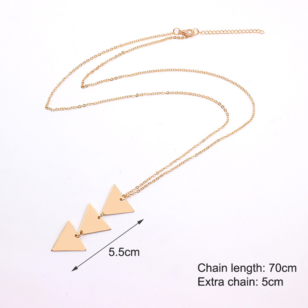 Long Pendant Necklace for Women Simple Three Coin Geometric Sweater Necklace Charm Necklace Set Punk Jewelry