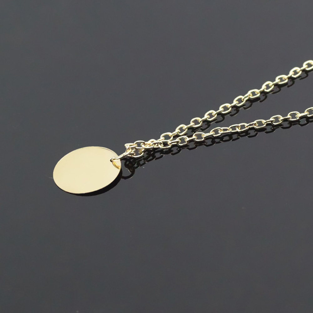 Round Gold Coin Pendant Necklace for Women Girls Silver Gold Plated Simple Small Full Moon Minimalist Geometric Disk Circle Chain Delicate Choker Jewe