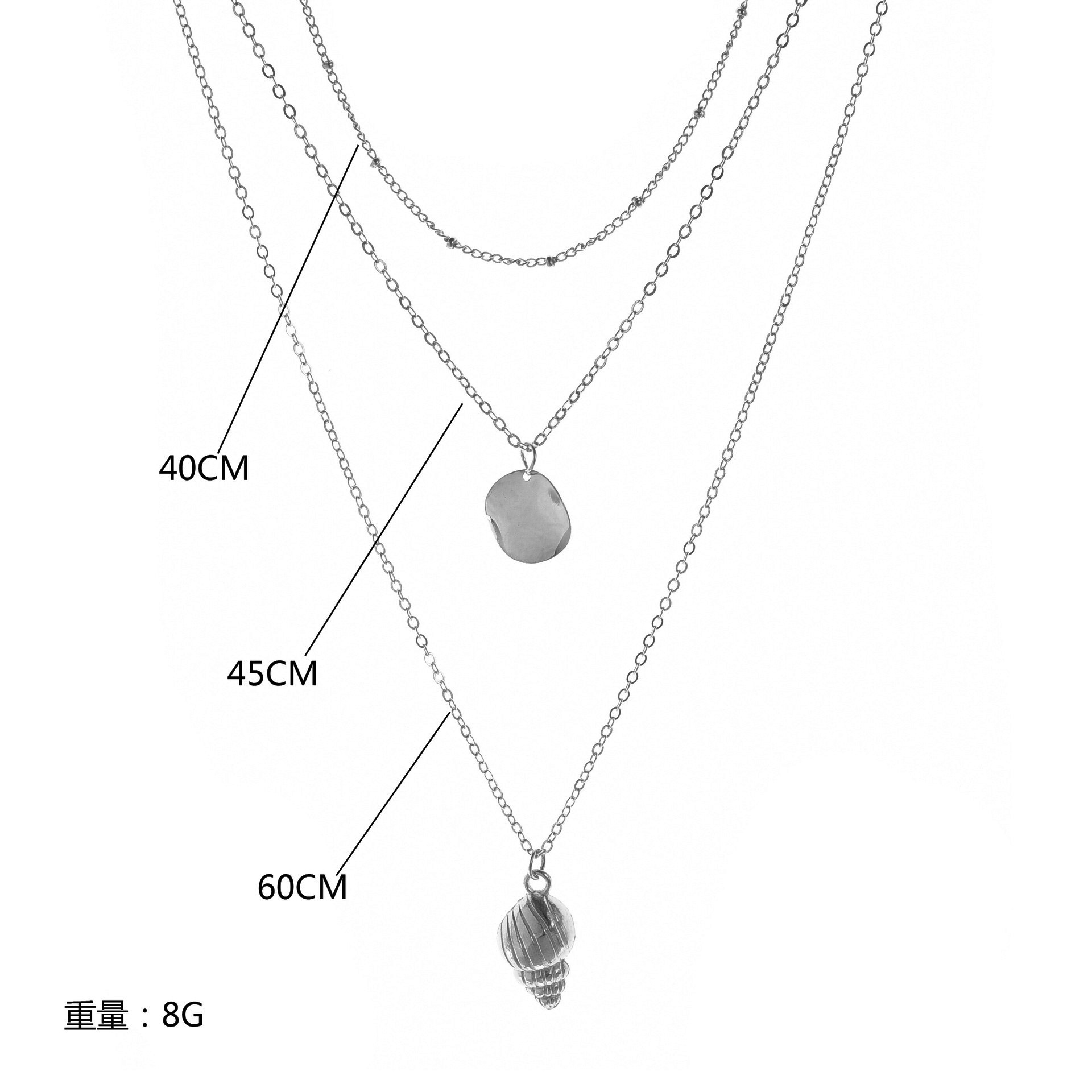 Natural Shell Pendant Necklace for Women Summer Boho Coin Layered Necklace Jewelry Girls Ladies Gift