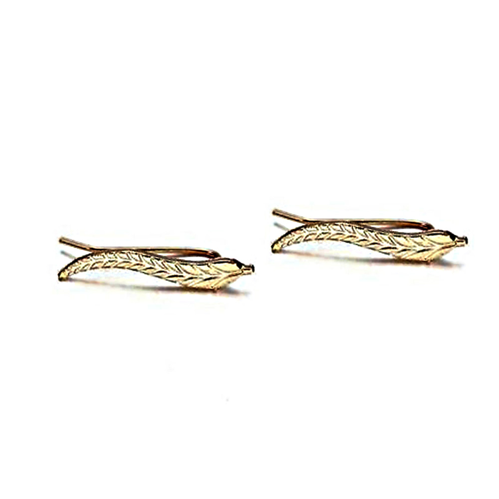 Gold Stud Earrings Dainty Leaf Earrings Charm Minimal Earrings Jewelry for Women and Girls