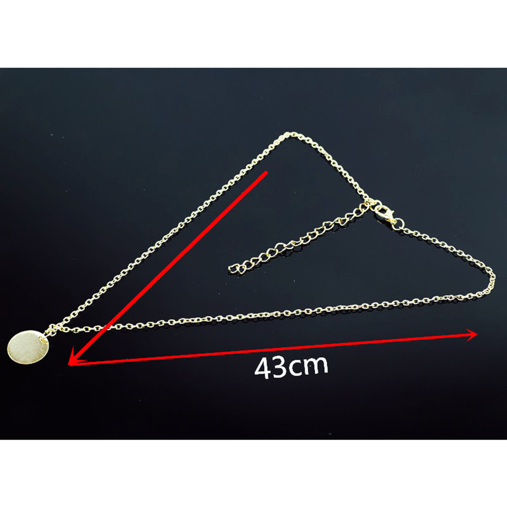 Round Gold Coin Pendant Necklace for Women Girls Silver Gold Plated Simple Small Full Moon Minimalist Geometric Disk Circle Chain Delicate Choker Jewe
