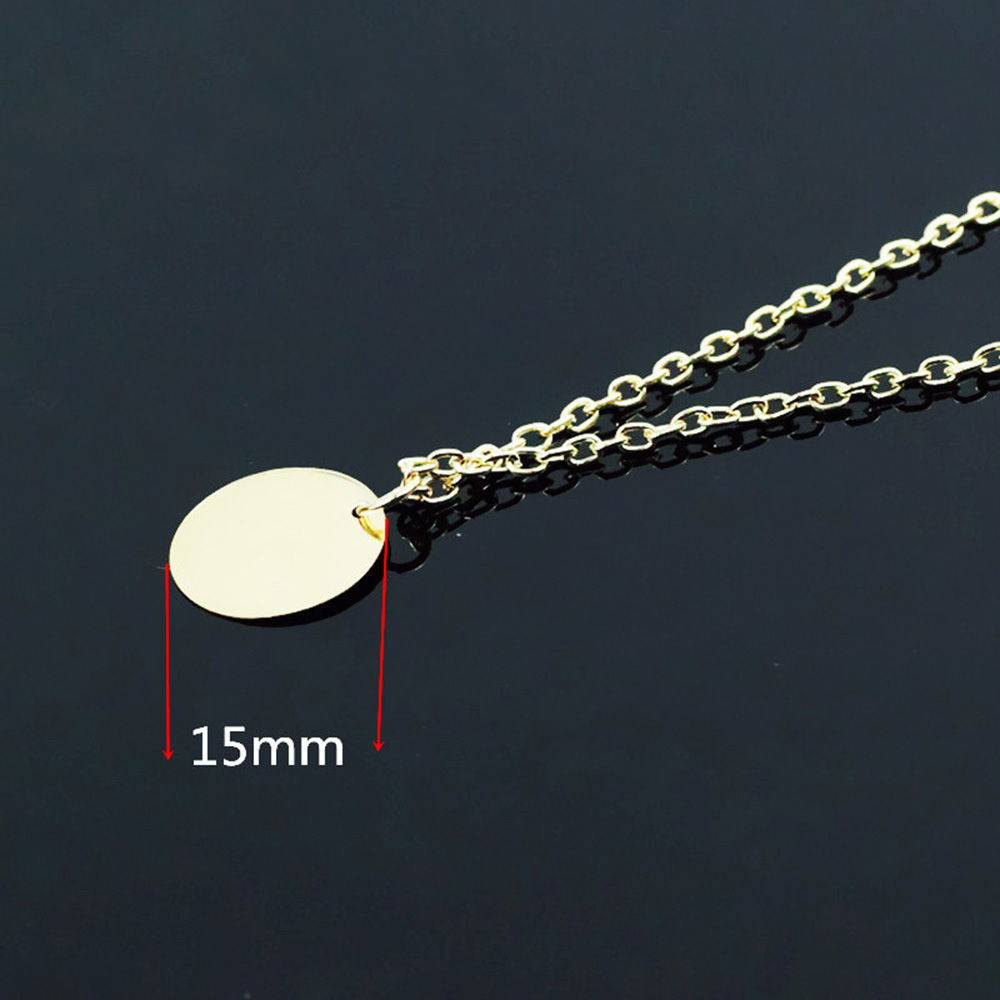 Round Gold Coin Pendant Necklace for Women Girls Silver Gold Plated Simple Small Full Moon Minimalist Geometric Disk Circle Chain Delicate Choker Jewe