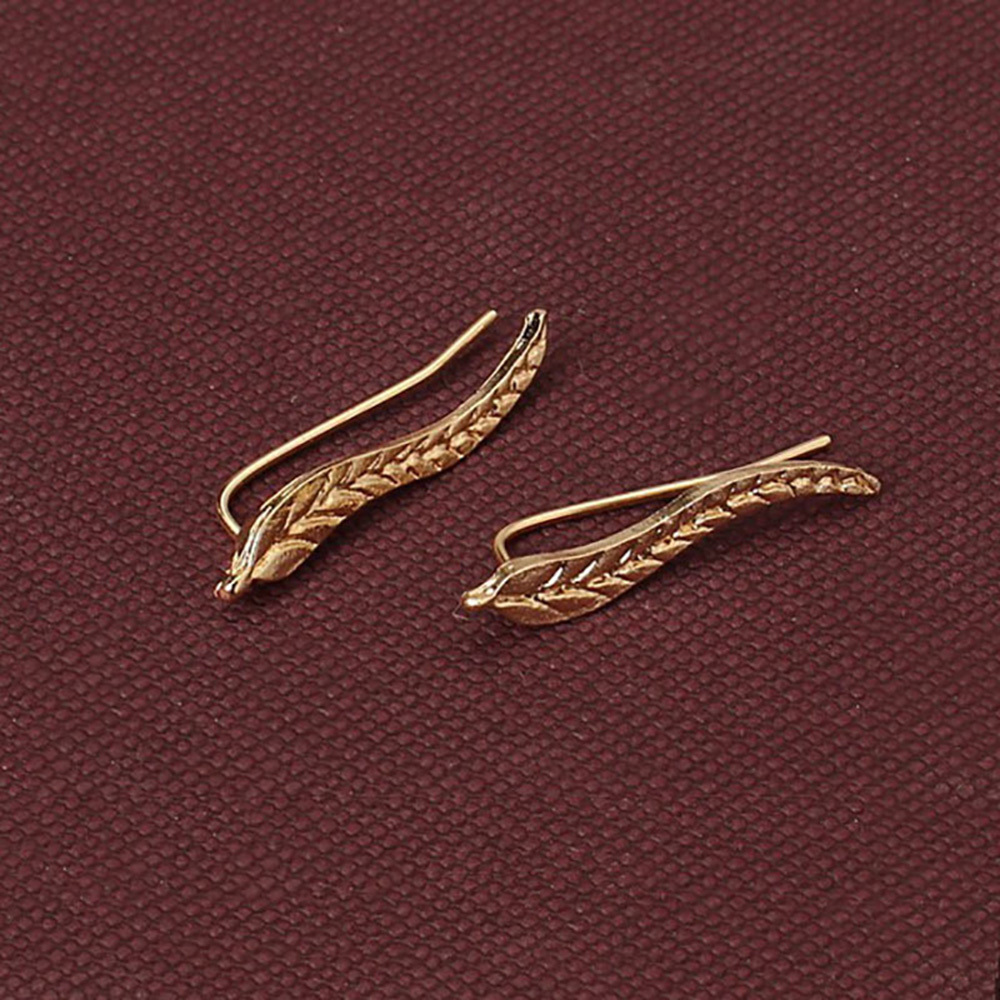 Gold Stud Earrings Dainty Leaf Earrings Charm Minimal Earrings Jewelry for Women and Girls