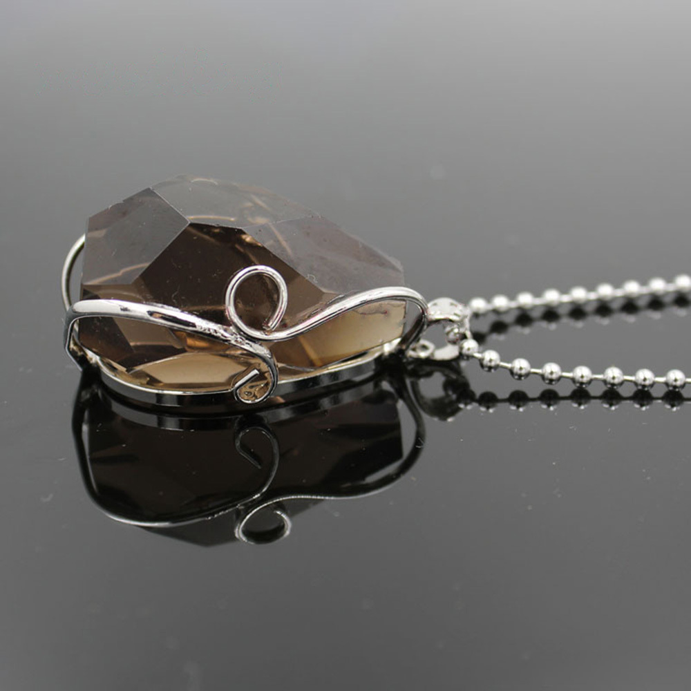 Wire Wrap Raw Amethyst Stone Pendant Necklace Natural Healing Chakra Crystals for Women