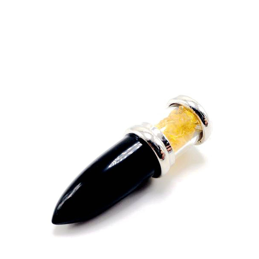 Natural Crystal Point Necklace for Unisex, Chip Stone Wishing Bottle Pendant with Stainless Steel Chain, Bullet Shaped
