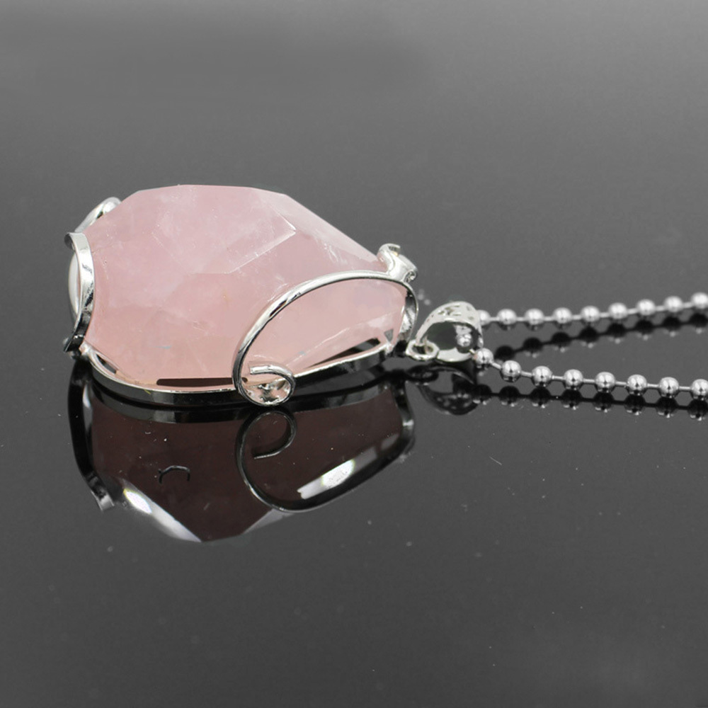 Wire Wrap Raw Amethyst Stone Pendant Necklace Natural Healing Chakra Crystals for Women