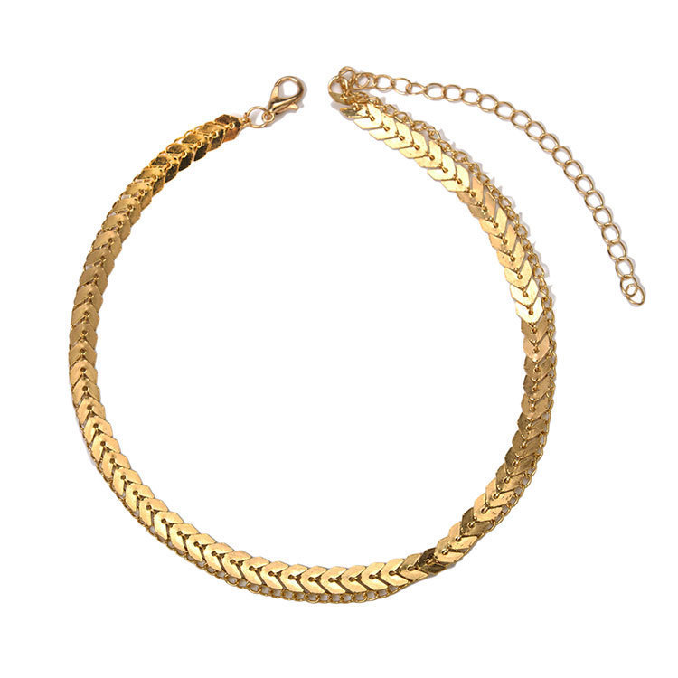Simple Temperament Necklace Personality Women Multi-Layer Collarbone Fishbone Clavicle Chain Neck Chain
